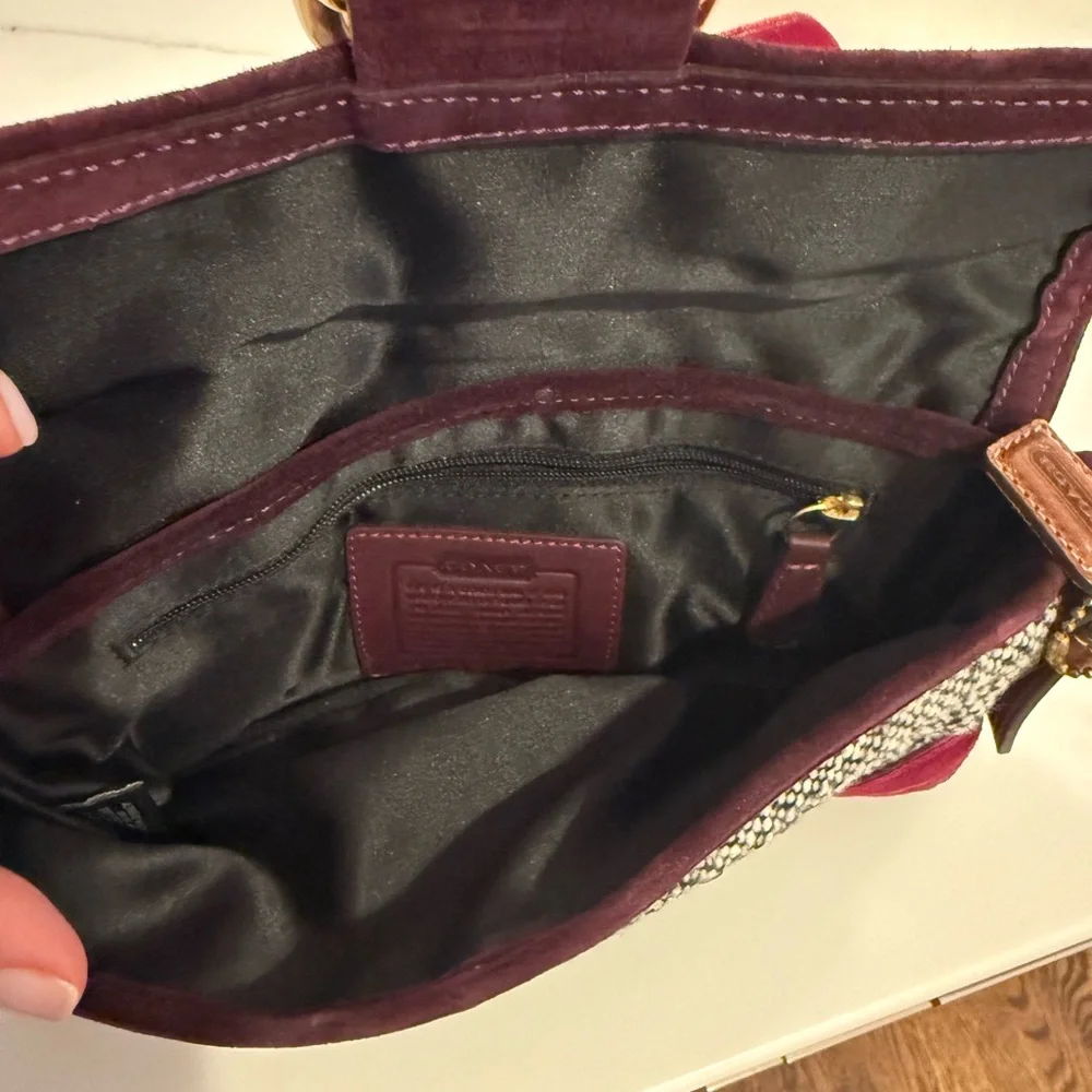 Vintage Coach Limited Edition Y2K purse Soho tweed, burgundy suede and leather - Picture 10 of 10